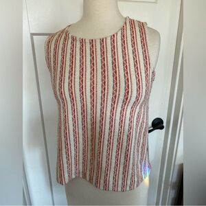Madewell Bouclé Stripe Cross-Back Tank Top Size XXS summer open back apron style